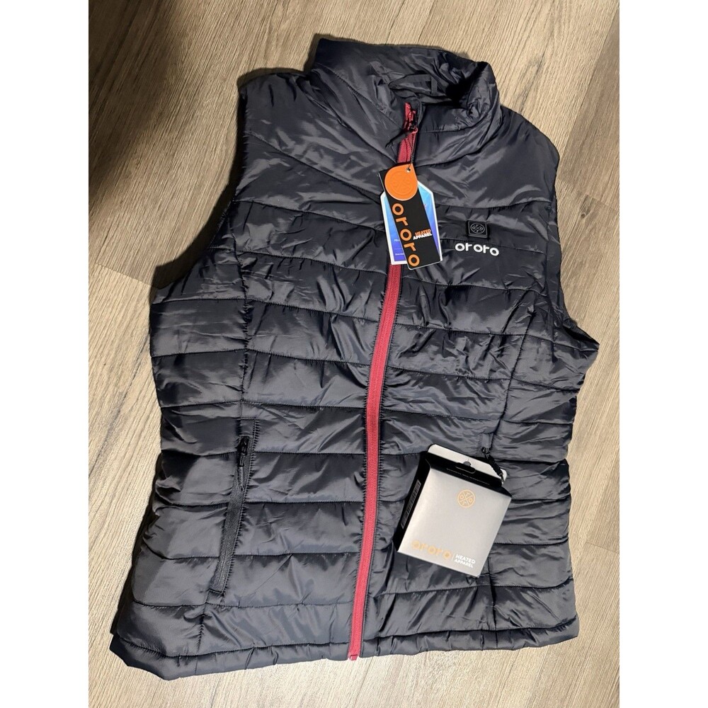 Ororo Women's Sz Medium Heated Vest Puffer Battery Included New Black